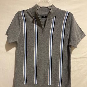 Zip Neck Stripe Sweater